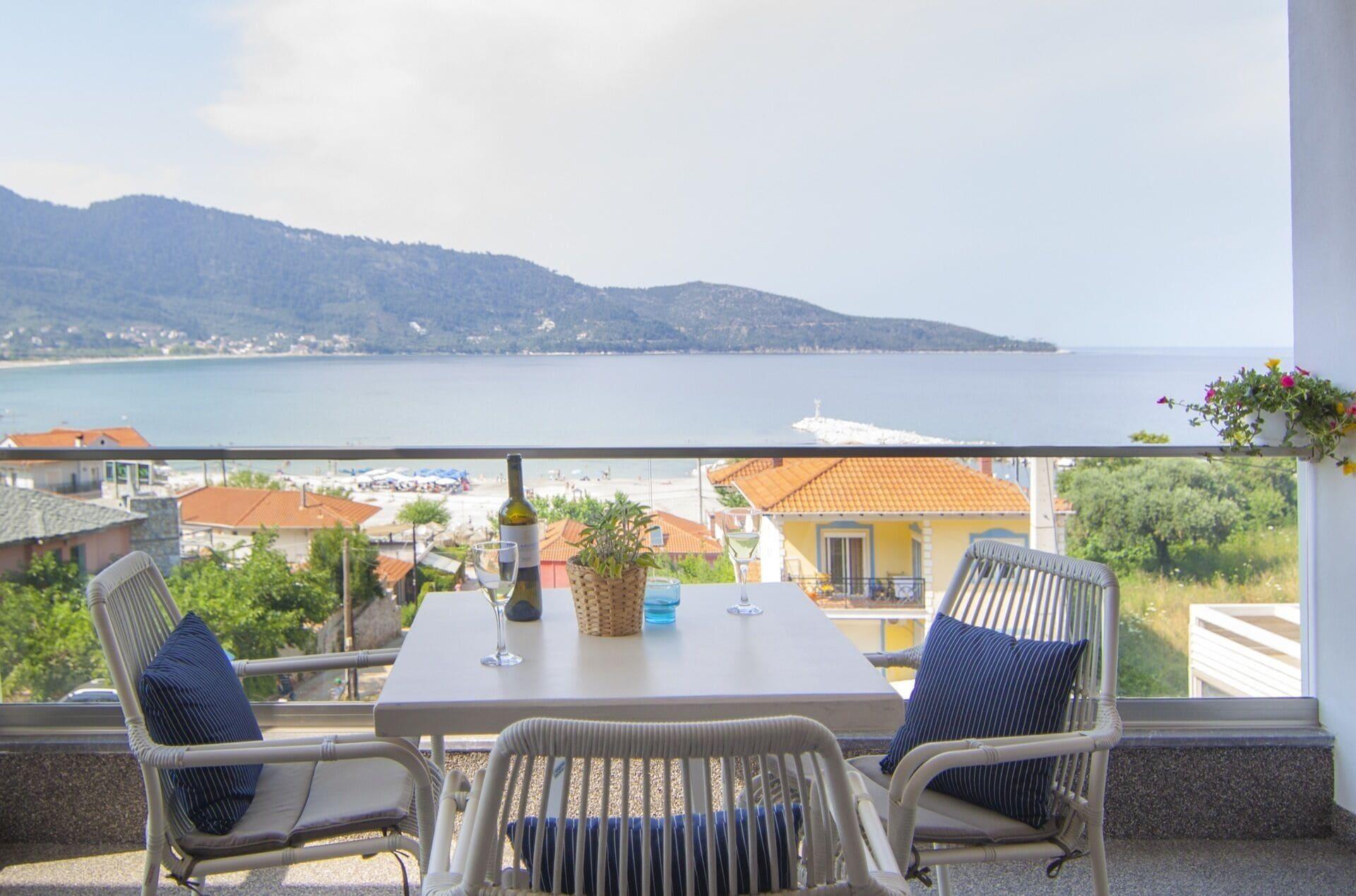 Ntinas Villa With Sea View Skala Potamia  Bagian luar foto